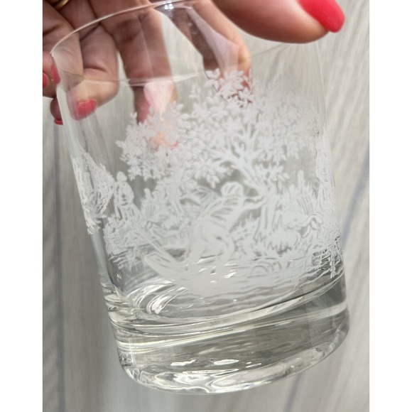 Vintage White Farm Stream Scene Glasses Signed L. Mauri - Set of 2 - Picture 6 of 8